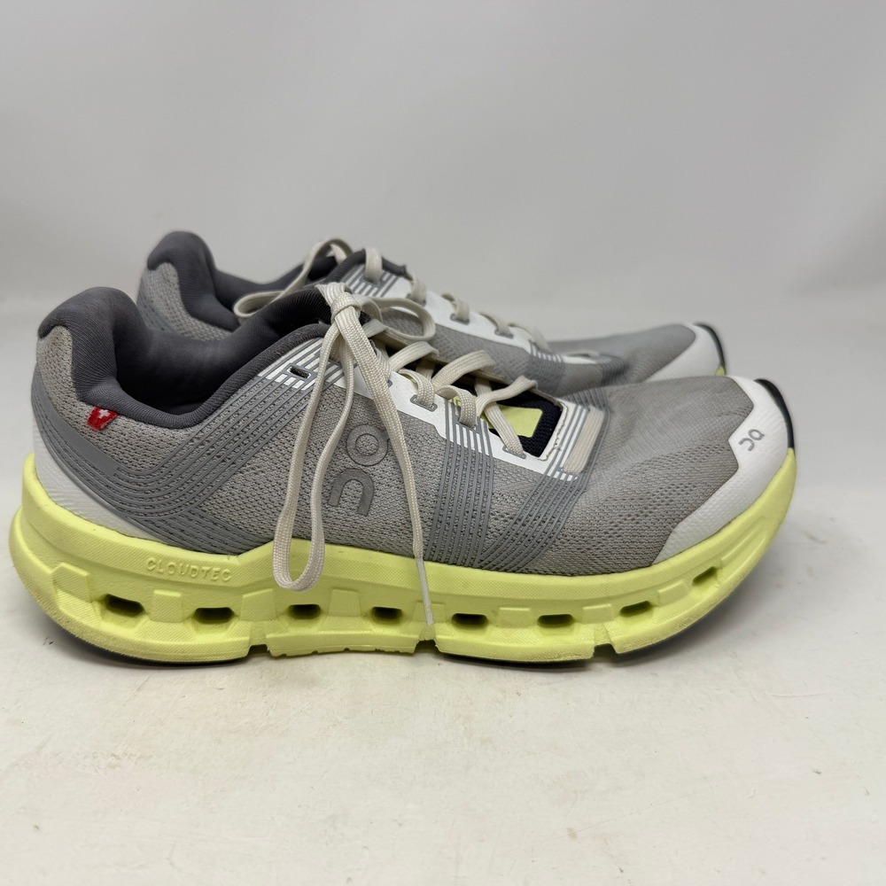 On Running Sneakers Womens 7.5 Cloudgo Grey Lime Yellow Wide 65.98229 EUC